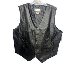 NWT Roper Men's Black Leather Vest XL
